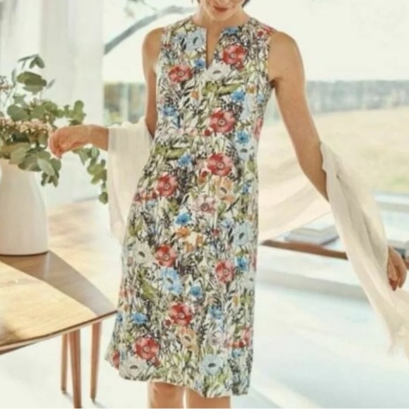 J. Jill Dresses & Skirts - J.Jill Love Linen Sleeveless Floral Garden Sheath Dress. Size XL Petite.